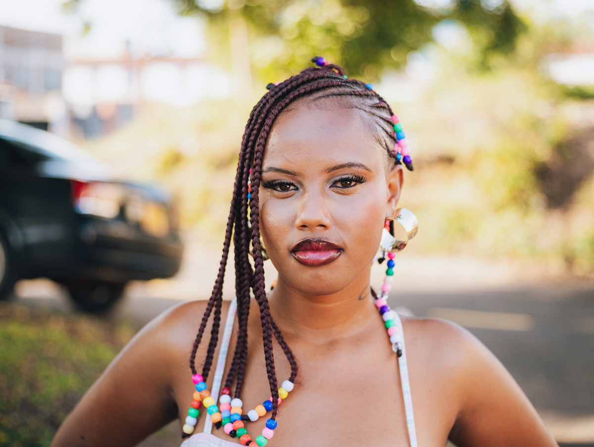 Fulani braids with beads